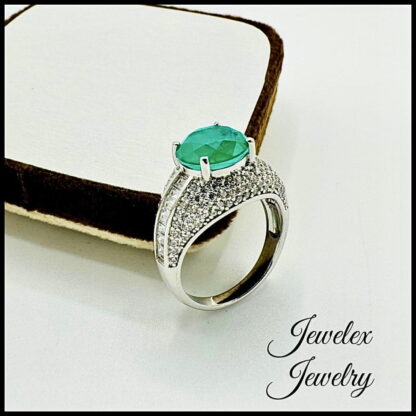 925 silver aqua amazonite ring