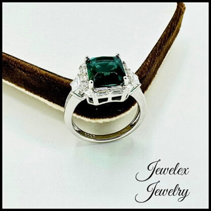 aqua green zircon 925 silver ring - Image 3