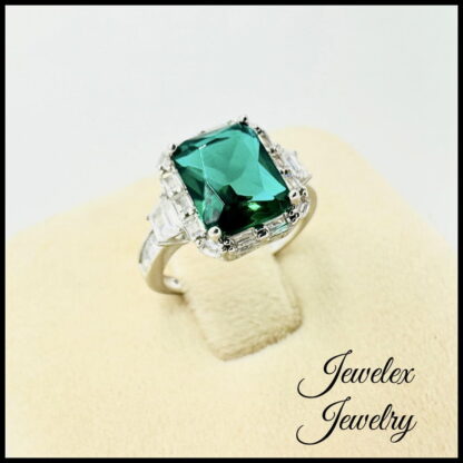 aqua green zircon 925 silver ring