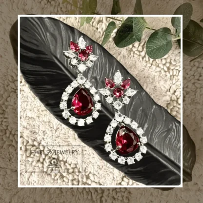 delicate red earrings