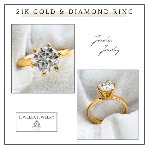 21k gold and diamond ring