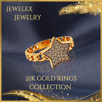 21k gold ring style star