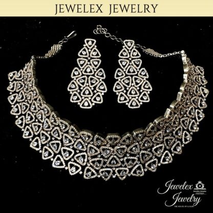 rose diamond style necklace set