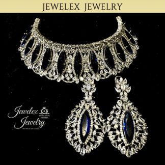 saphhire swarovski diamond style necklace set