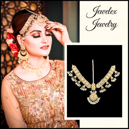 Ellaborated in kundan, polki, pearls and high quality colored stones. Elevate your bridal look with jewelex jewelry. Adorn these magnificient pieces on your big day.