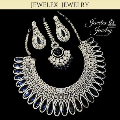 swarovski diamond style necklace set