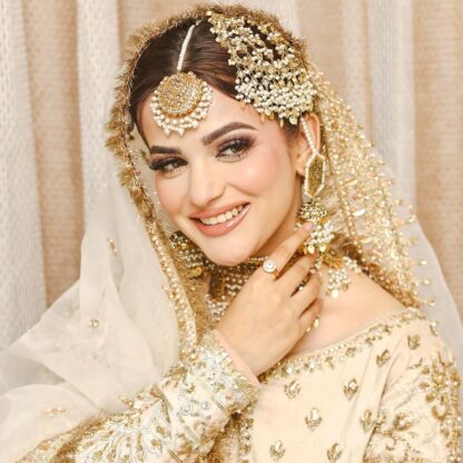 nikkah look kundan jewelry in hint of gold - Image 2