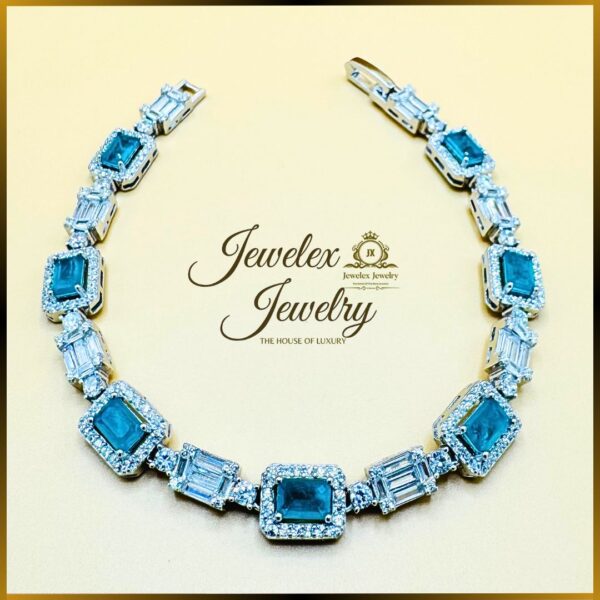 Aqua blue 925 silver bracelet