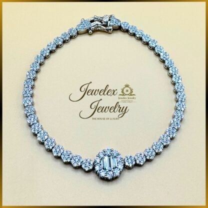 glamorous diamond style 925 silver bracelet