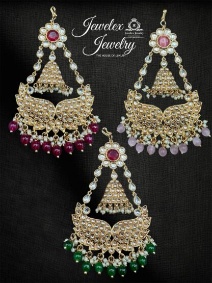 traditional bridal kundan polki jhumars JD11