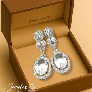 everyday elegance earrings in 925 silver diamond simulants (silver 1)