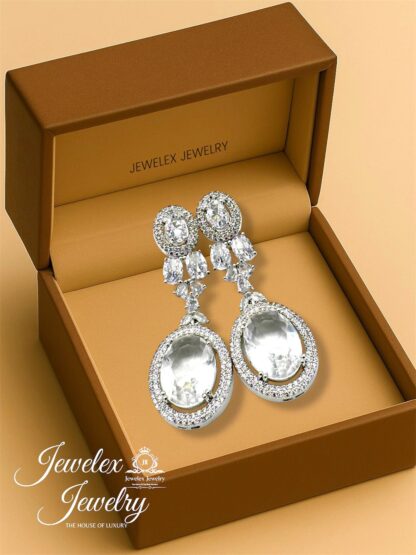 everyday elegance earrings in 925 silver diamond simulants (silver 1)