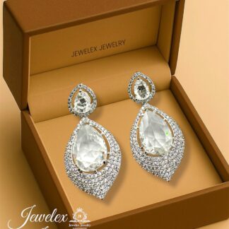 (silver 2) everyday elegance earrings in 925 silver diamond simulants