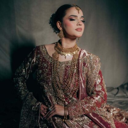 emaan gold look coins bridal set