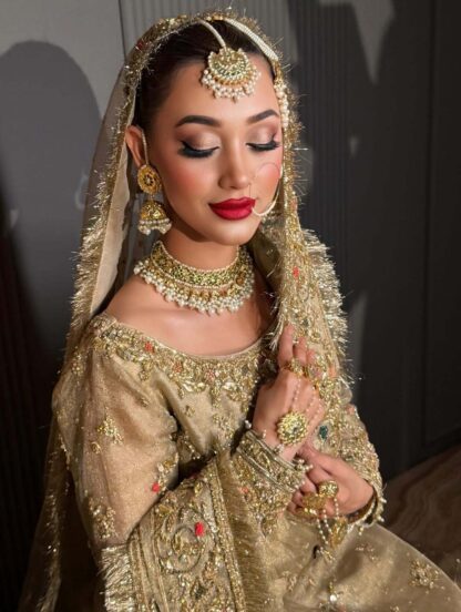 timeless traditional kundan nikkah jewelry set - Image 4