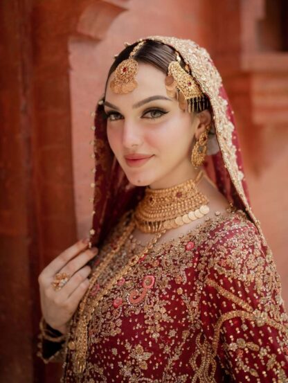 coins style gold plated south asian bridal jewelry set - Image 3