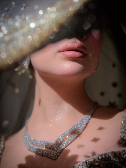 elegant arab style layered silver necklace - Image 2