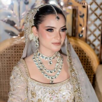 opulent layered foiled polki set