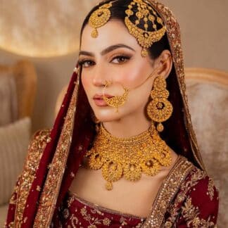 aaftab traditional gold look jewelry set