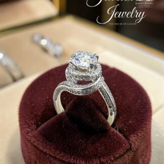art deco 1ct moissanite diamond ring