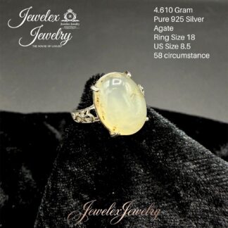natural agate statement 925 silver ring wgt4.610