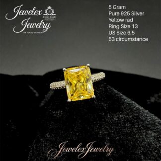 radiant-cut yellow zircon 925 silver ring wgt5
