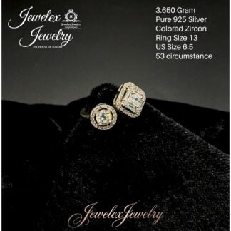 round-cut and emerald-cut zircon zircon 925 silver ring wgt3.650