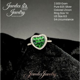 mosaic-cut green zircon 925 silver ring wgt2.930