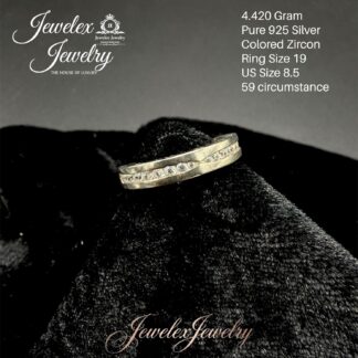 wave-patterned band zircon 925 silver ring wgt4.420