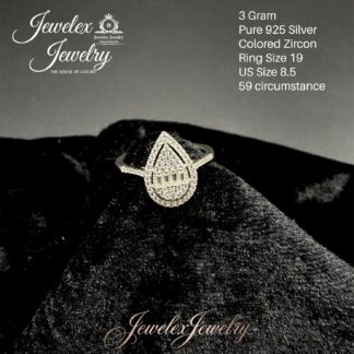 baguette-cut and pear zircon 925 silver ring wgt3