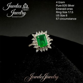 emerald-cut green onyx statement 925 silver ring wgt4