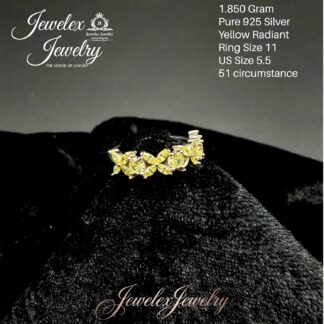 yellow radiant marquise zircon statement 925 silver ring wgt1.850