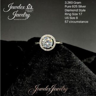 brilliant solitaire halo ring in 925 silver wgt3.260