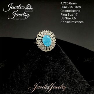 azure sky sunburst statement ring in 925 silver wgt4.720