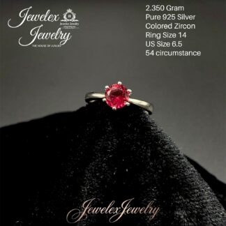 crimson radiance solitaire ring in 925 silver wgt2.350