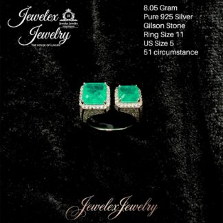 twin emerald-cut zircon open statement ring in 925 silver wgt8.05