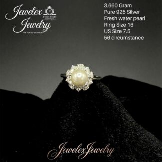 luna blossom pearl ring in 925 silver wgt3.660