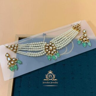 blossom kundan polki necklace set