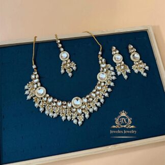 shahi pearl droplet kundan polki necklace set