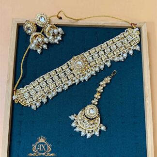 meera pearl drop choker set