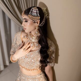 The Kohinoor Luxe Champagne Bridal Suite – Complete Choker, Passa & Tikka Ensemble