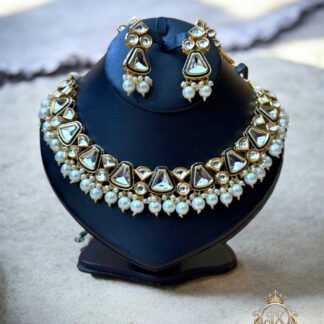 Majestic Pearl & Triangle Kundan Choker Set
