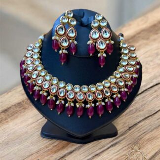 royal kundan necklace set available in two color combination