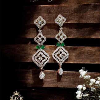 emerald ritz geometric tiered drop earrings