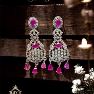 vintage ice & fuchsia statement drop earrings