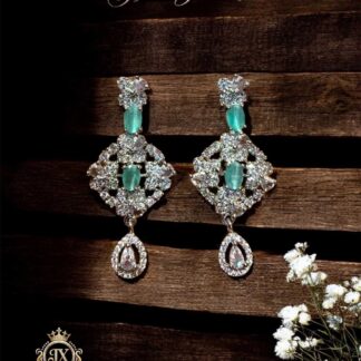 mint radiance geometric chandelier drop earrings