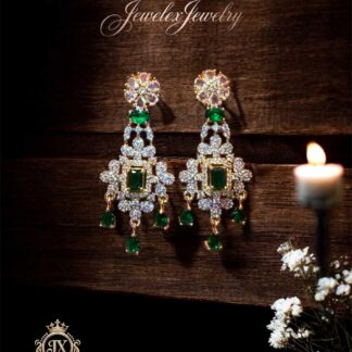 sovereign emerald-cut & floral lattice earrings