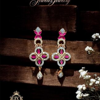 royale ruby & diamond flora drop earrings