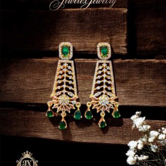 imperial emerald chevron chandelier earrings