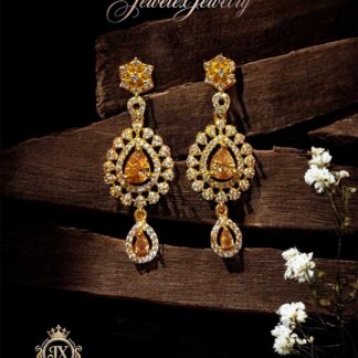 solar citrine starburst chandelier earrings